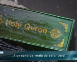 Ağdamda ev külə döndü - “Quran” kitabı yanmadı
