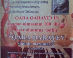 Bəstəkarlar İttifaqında Qara Qarayevin əsərləri səsləndiriləcək