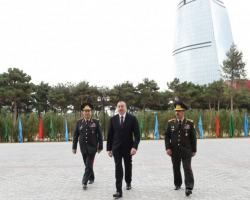Prezident İlham Əliyev Silahlı Qüvvələrin Baş Qərargahının yeni inzibati binasının açılışında iştirak edib