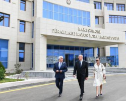 Prezident İlham Əliyev Pirallahı RİH-in yeni inzibati binasının açılışında iştirak edib