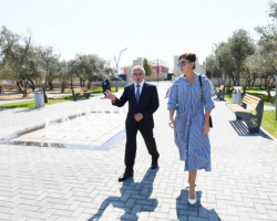 Birinci vitse-prezident Mehriban Əliyeva Kürdəxanıda yeni yaradılan istirahət parkı ilə tanış olub