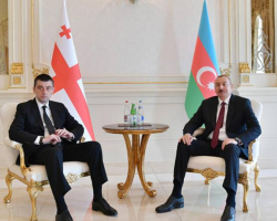 Azərbaycan Prezidenti İlham Əliyev Gürcüstanın Baş Naziri Giorgi Qaxariyanı qəbul edib 