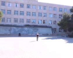 Sumqayıtda universitet binasında uçqun - VİDEO