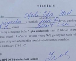 Bakıda yol polisi vətəndaşa gülməli bildiriş göndərdi - Video