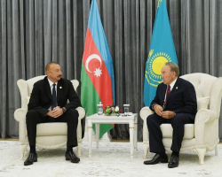 Prezident İlham Əliyev Nazarbayev və Ruhani ilə görüşdü