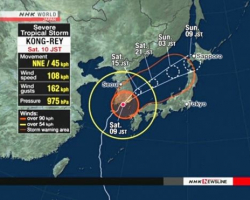 “Konq-rey” tufanı Yaponiyanın cənub-qərb rayonlarına çatıb