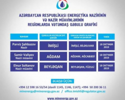 Energetika naziri və nazir müavinləri İmişli, Ağdam və Beyləqanda vətəndaşlarla görüşəcək
