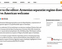 “The Press Herald” erməni separatçılarını Amerika tərəfindən qəbul edilməməsini çağıran məqalə yayıb