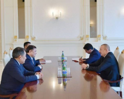Prezident İlham Əliyev Qırğızıstan parlamentinin sədrini qəbul edib