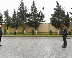 Prezident İlham Əliyev Daxili Qoşunların yeni inşa olunan “N” hərbi hissəsinin açılışında iştirak edib