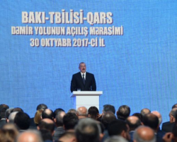 Bakı-Tbilisi-Qars dəmiryolu xəttinin rəsmi açılış mərasimi keçirilir - Yenilənib