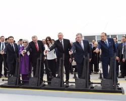 Bakı-Tbilisi-Qars dəmir yolunun açılış mərasimi keçirilib - VİDEO